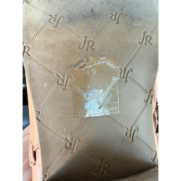 JR Jack Rogers Leather Oak Tan Color Ankle Boots-Side Zip-Stacked Western Heel 7 - Picture 8 of 8